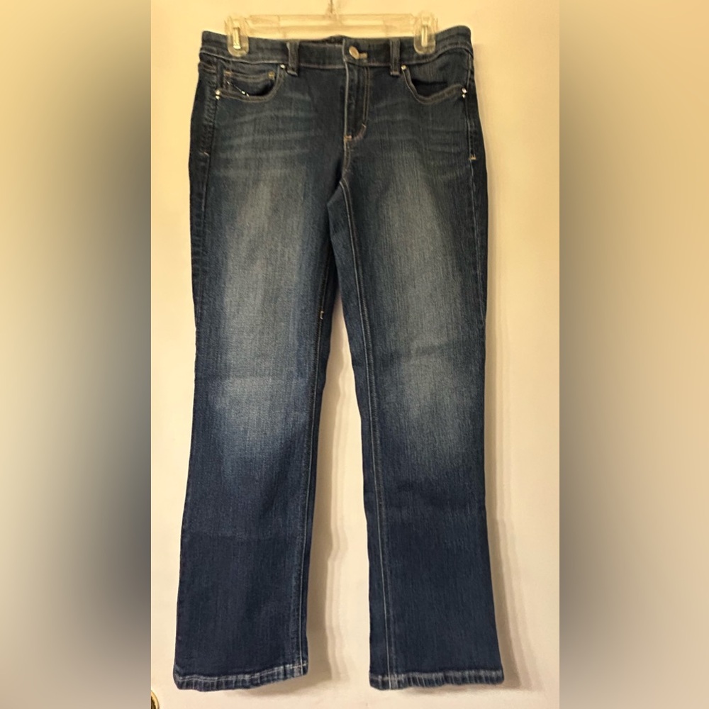 White House Black Market Women's Dark Blue Capri Jeans SZ 8